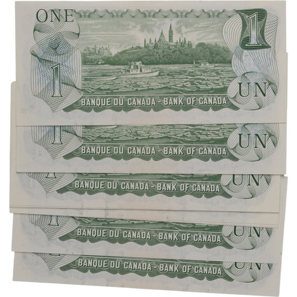 Canada: 1973 $1 Bank Of Canada Banknote Crow-Bouey BC-46b 3 Letters 13x in Sequence