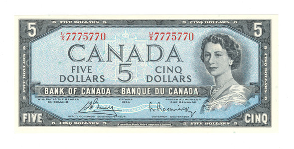 Canada: 1954 $5 Bank Of Canada Banknote Bouey-Rasminsky BC-39c #2