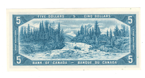 Canada: 1954 $5 Bank Of Canada Banknote Beattie-Rasminsky BC-39b #2