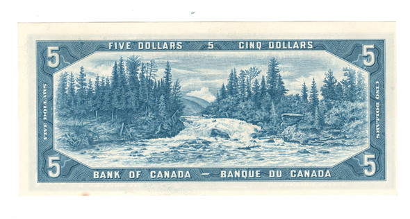 Canada: 1954 $5 Bank Of Canada Banknote Beattie-Rasminsky BC-39b #3