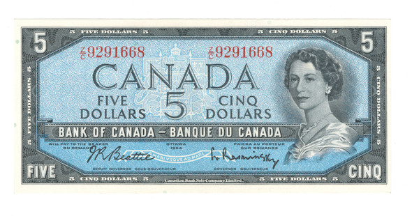 Canada: 1954 $5 Bank Of Canada Banknote Beattie-Rasminsky BC-39b #4