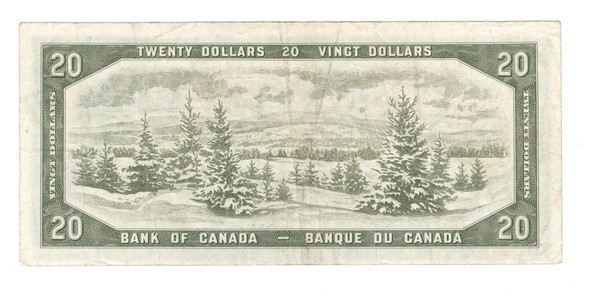 Canada: 1954 $20 Bank Of Canada Banknote Beattie Rasminsky Circulated