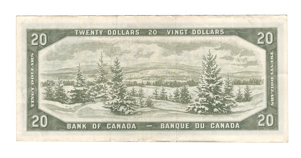 Canada: 1954 $20 Bank Of Canada Banknote Beattie-Rasminsky BC-41b #2
