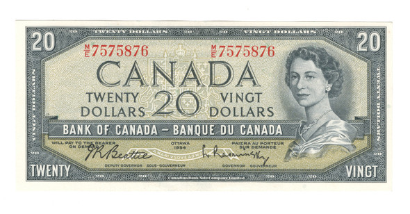 Canada: 1954 $20 Bank Of Canada Banknote Beattie-Rasminsky BC-41b #8