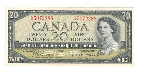 Canada: 1954 $20 Bank Of Canada Banknote Beattie-Rasminsky BC-41b #13