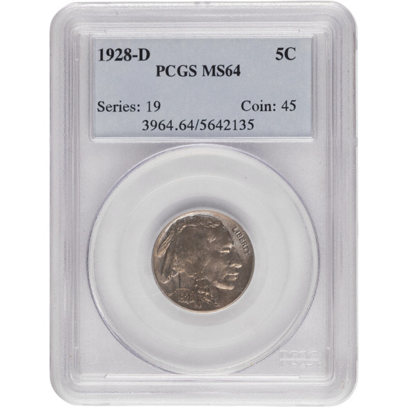 United States: 1928-D 5 Cents PCGS MS64
