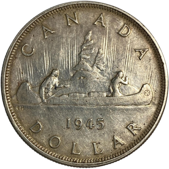 Canada: 1945 $1 Silver Dollar VF