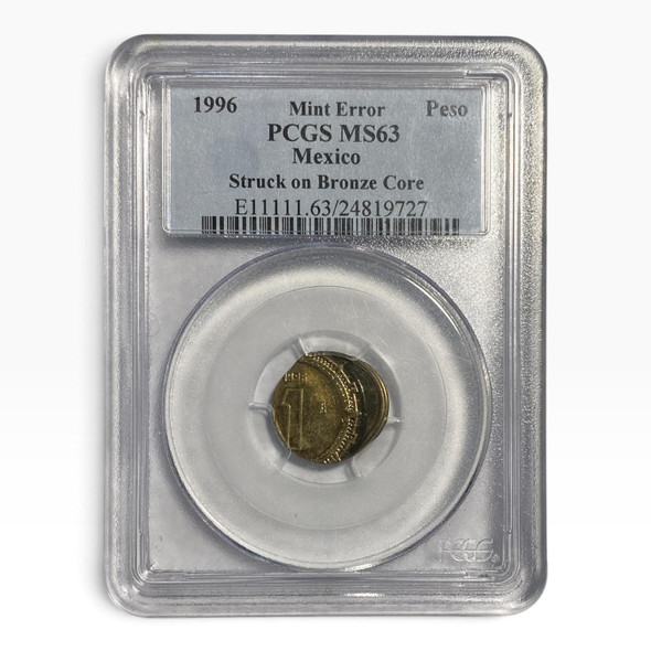 Mexico: 1996 Peso Mint Error PCGS MS63