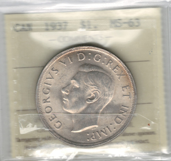 Canada: 1937 $1 Dollar ICCS MS63