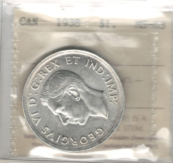 Canada: 1938 $1 Dollar ICCS MS63