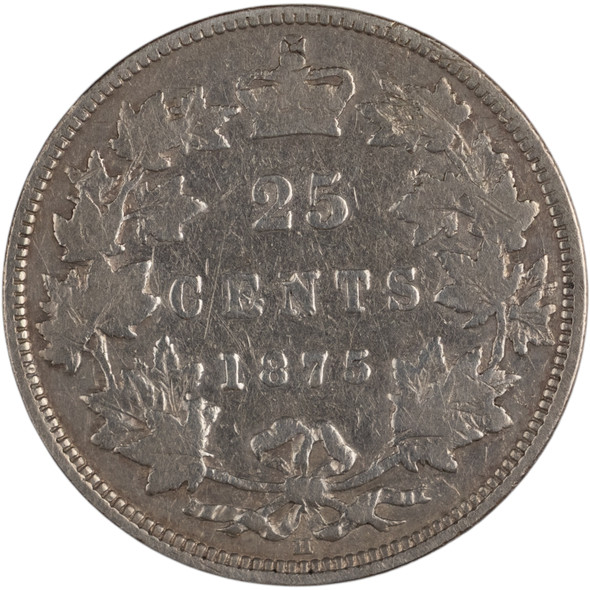 Canada: 1875 BL5 25 Cents VG10