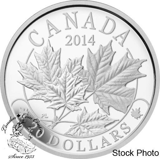 Canada: 2014 $20 Majestic Maple Leaves Silver Coin *Cracked Capsule*