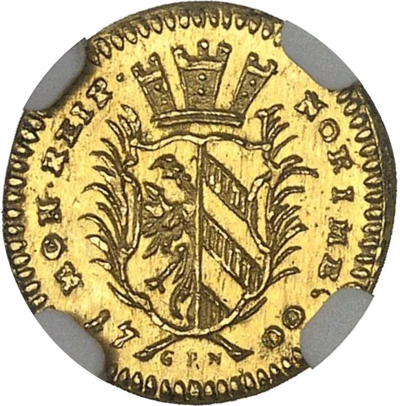 German States: Nürnberg. 1700 Gold 1/4 Ducat NGC MS64