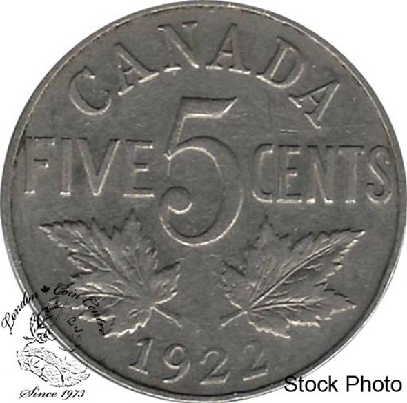 Canada: 1922 5 Cent Near Rim F12 Canada: 1922 5 Cent Near Rim F12