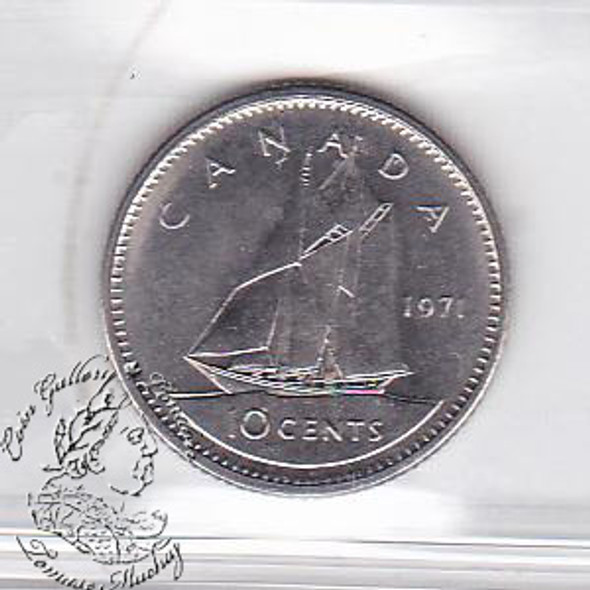 Canada: 1971 10 Cents ICCS MS65 Coin nr 1