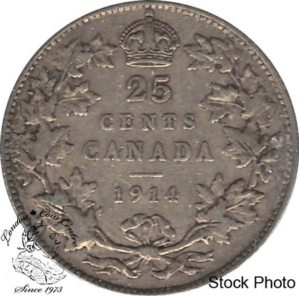 Canada: 1914 25 Cents VF20