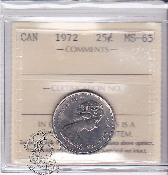 Canada: 1972 25 Cents ICCS MS65 Coin nr 9