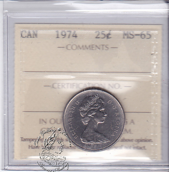 Canada: 1974 25 Cents ICCS MS65 Coin nr 2