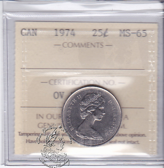 Canada: 1974 25 Cents ICCS MS65 Coin nr 3