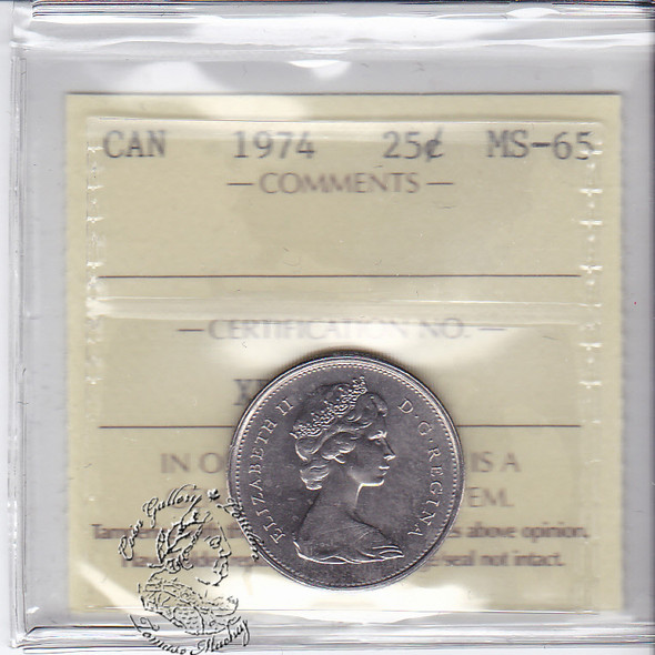 Canada: 1974 25 Cents ICCS MS65 Coin nr 6