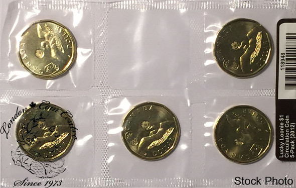 Canada: 2012 $1 5-Pack Lucky Loonie Circulation Dollar Coins