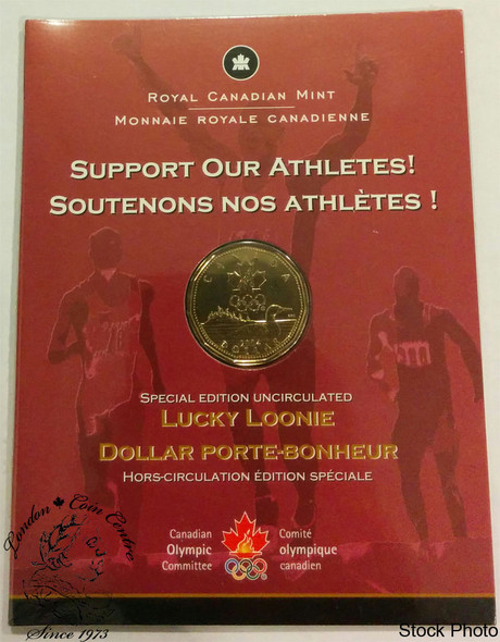 Canada: 2004 $1 Special Edition Lucky Loonie with Olympic Logo Coin in Card Canada: 2004 $1 Special Edition Lucky Loonie with Olympic Logo Coin in Card