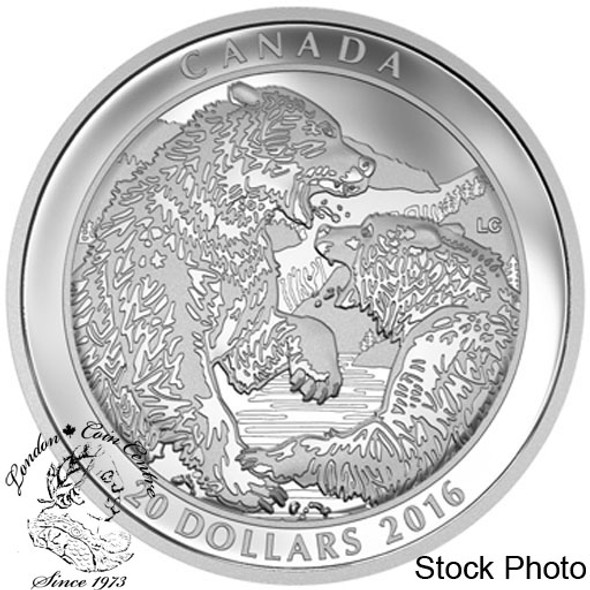 Canada: 2016 $20 Grizzly Bear The Battle Silver Coin
