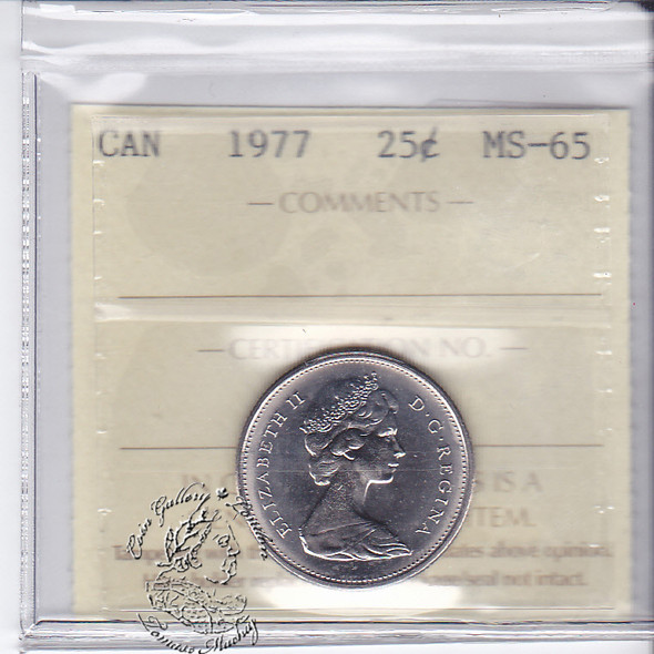 Canada: 1977 25 Cents ICCS MS65 Coin nr 13