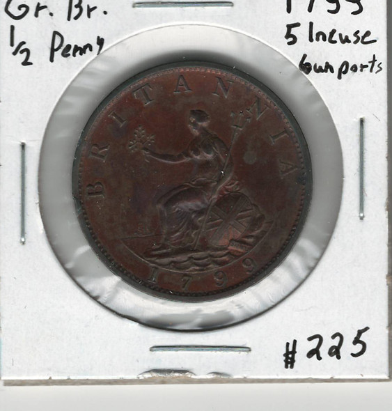 Great Britain: 1799 1/2 Penny George III