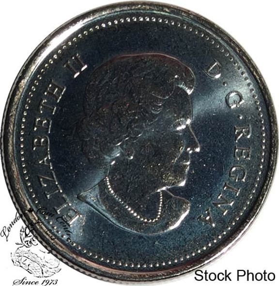 Canada: 2015 Flag 25 Cent Non-Coloured Coin BU