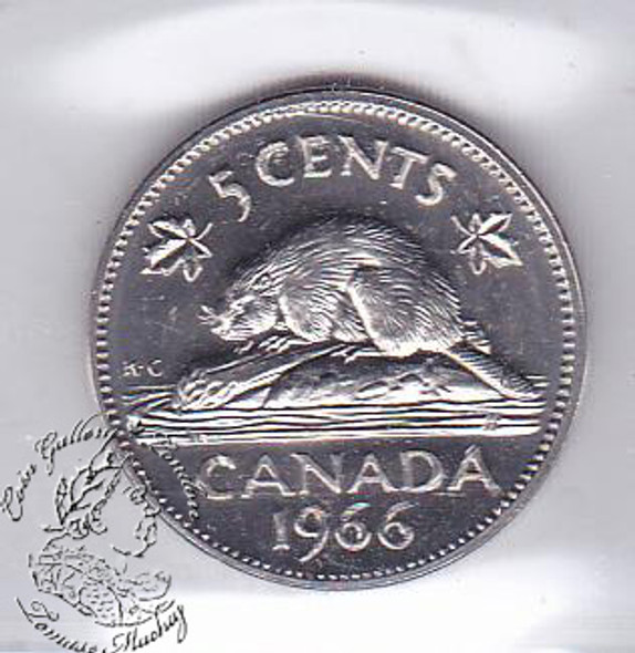 Canada: 1966 5 Cents ICCS MS64 Coin nr 4