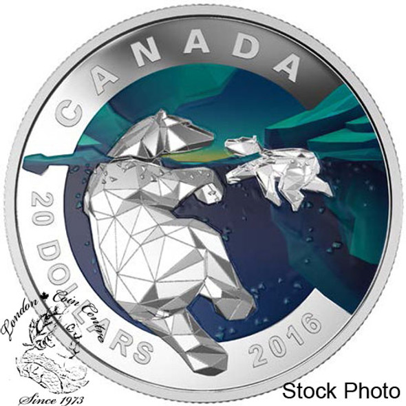 Canada: 2016 $20 Geometry in Art: The Polar Bear Silver Coin