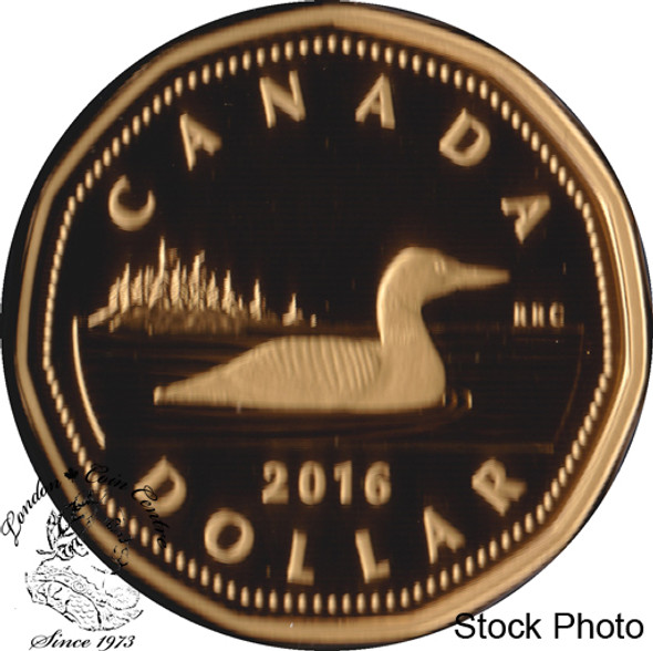 Canada: 2016 $1 Loonie Proof Pure Silver with Gold Plating Coin Canada: 2016 $1 Loonie Proof Pure Silver with Gold Plating Coin