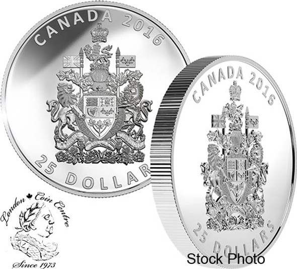 Canada: 2016 $25 The Coat of Arms of Canada Piedfort Silver Coin