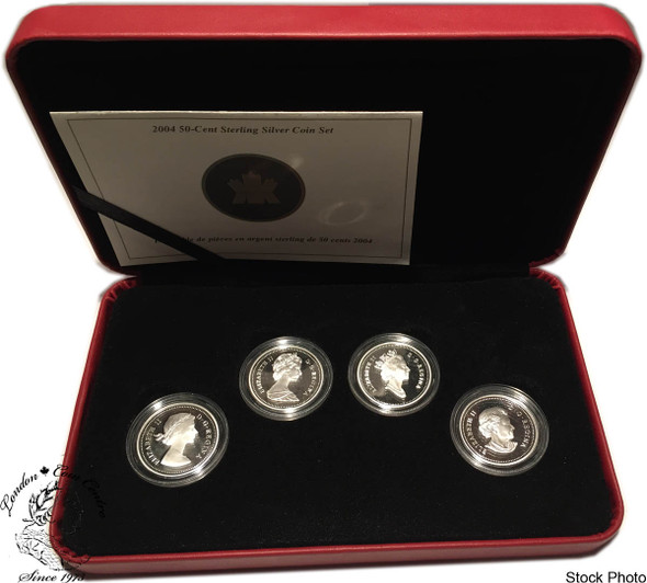 Canada: 2004 50 Cent Expression of Nationhood Queen's Effigy Proof Four Sterling Silver Coin Set