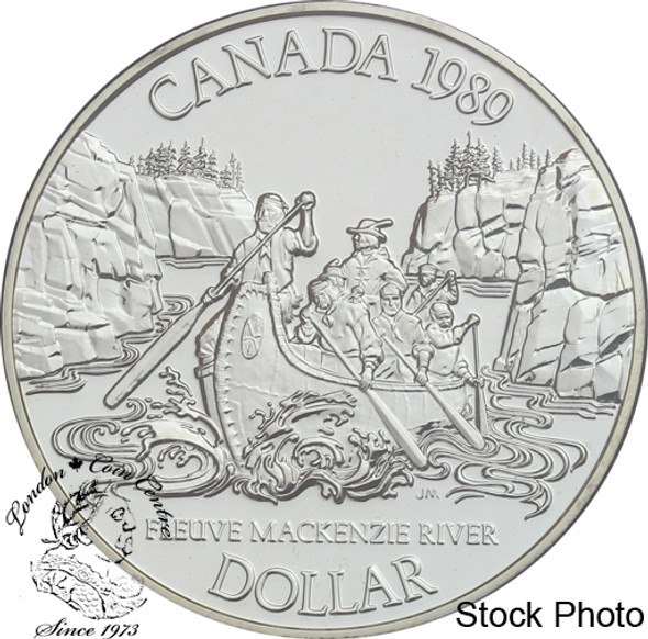 Canada: 1989 $1 Mackenzie River Bicentennial BU Silver Dollar Coin