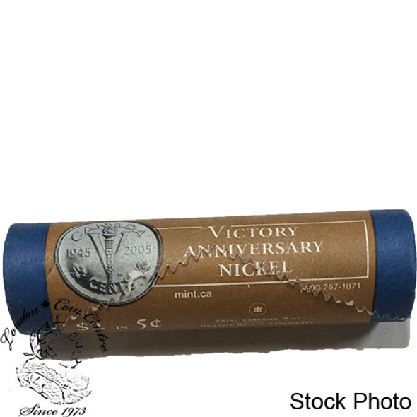 Canada: 2005 P 5 Cent Victory Anniversary Original Roll - Special Wrap (40 Coins)