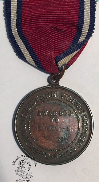 Canada: Royal Life Saving Medal - E. A. Clymer. April 1928 Canada: Royal Life Saving Medal - E. A. Clymer. April 1928
