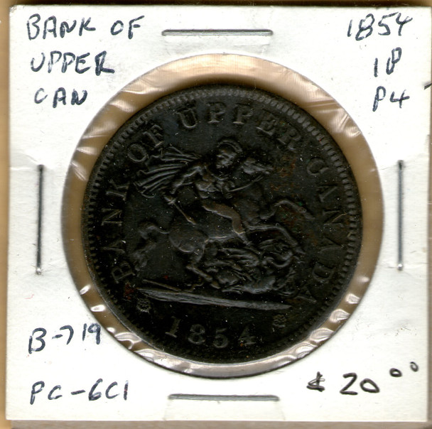 Bank of Upper Canada: 1854 Penny Pointed 4 #5