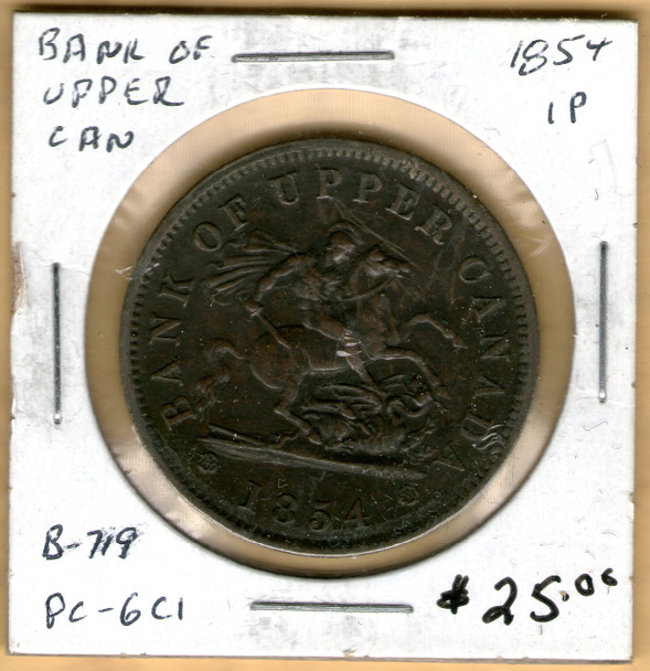 Bank of Upper Canada: 1854 Penny Pointed 4 #6