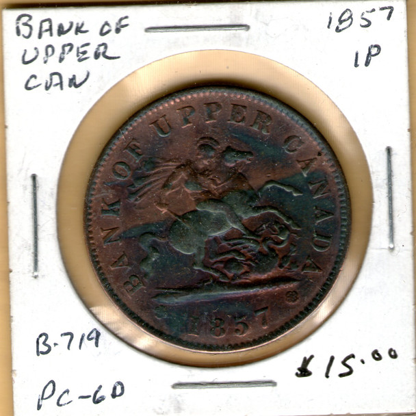 Bank of Upper Canada: 1857 Penny #5