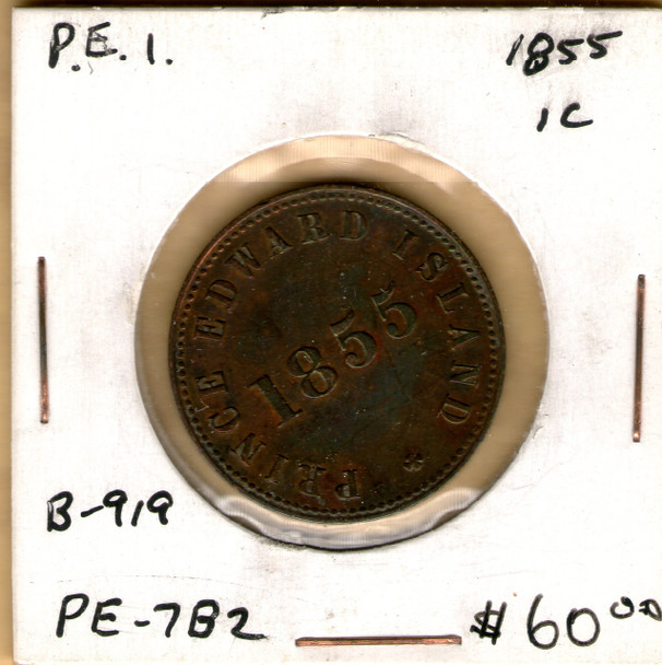 P.E.I. 1855 One Cent B-919 PE-7B2 #2