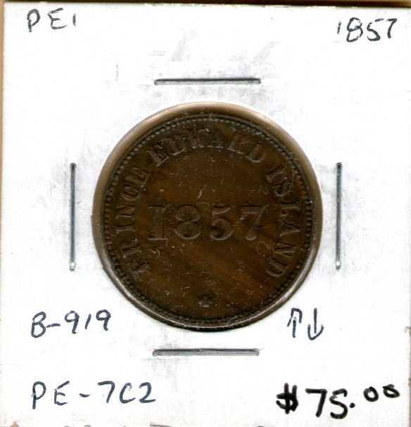 P.E.I. 1857 One Cent B-919 PE-7C2