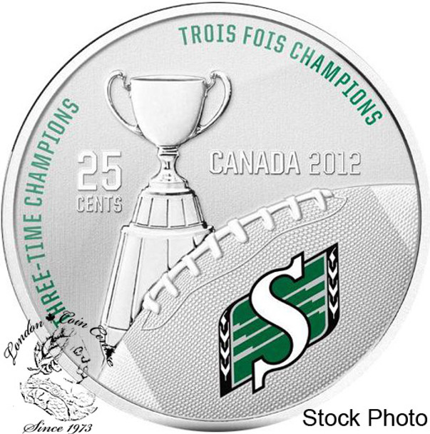 Canada: 2012 25 Cents The Saskatchewan Roughriders Coloured Coin & Stamp Set