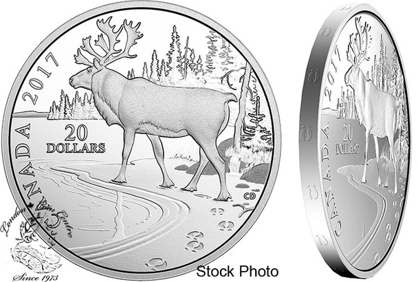 Canada: 2017 $20 Nature's Impressions: Woodland Caribou Silver Coin