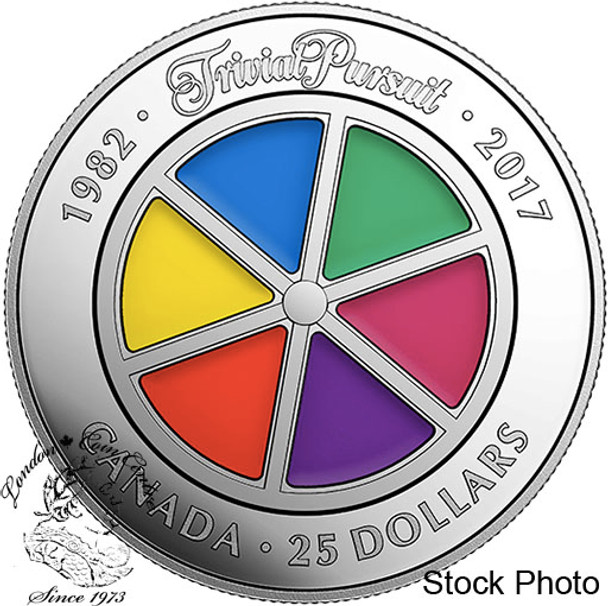 Canada: 2017 $25 35th Anniversary of Trivial Pursuit Game Silver Piedfort Coin