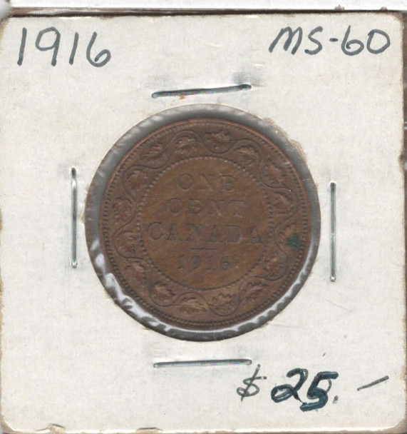 Canada: 1916 1 Cent MS60