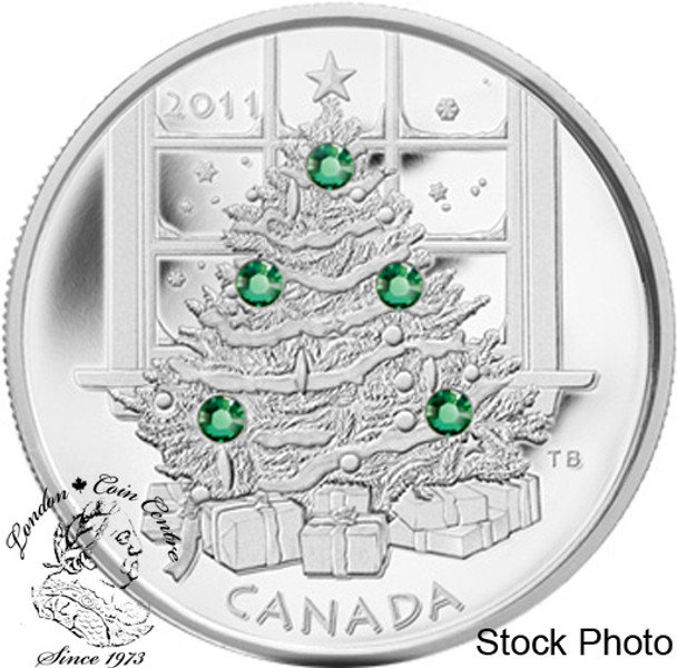 Canada: 2011 $20 Christmas Tree with Crystal Silver Coin