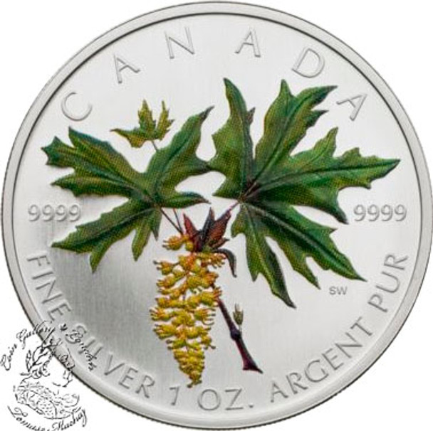 Canada: 2005 $5 Green Coloured Silver Maple Leaf Coin