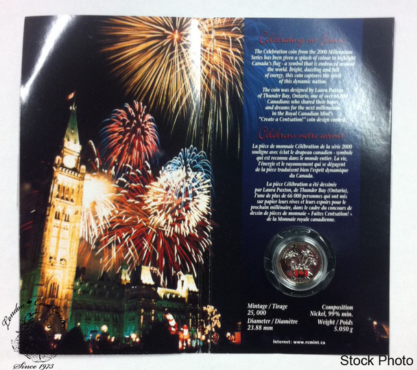 Canada: 2000 25 Cent Celebration Coloured Coin in Folder